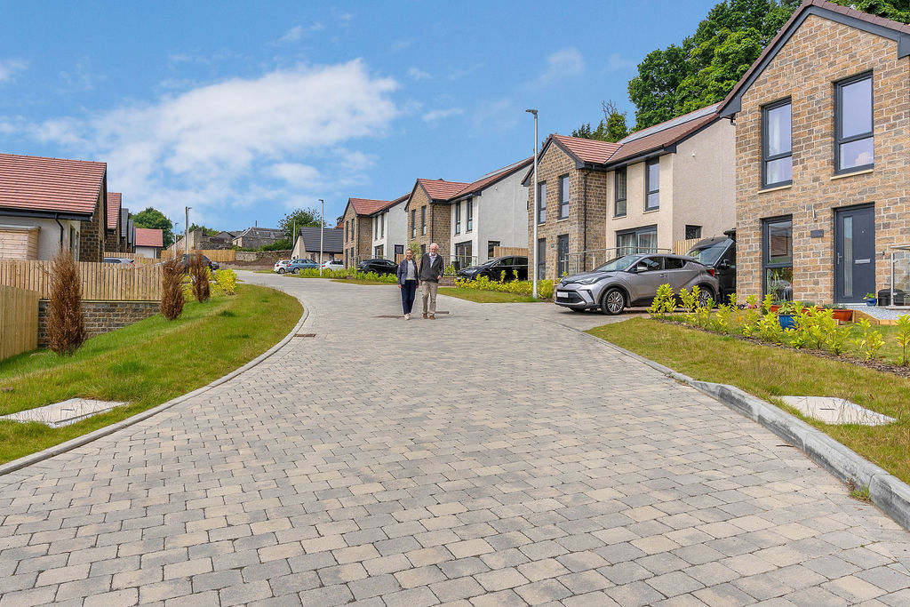 A street of new build homes in The Grange, Burntisland in Kirkcaldy